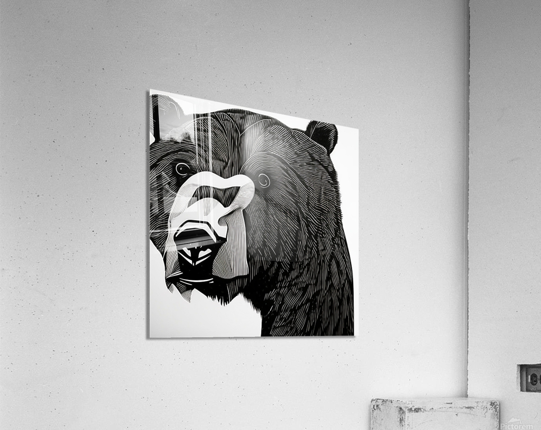The Bear. Line Art. Acrylic Print