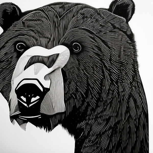 The Bear. Line Art. Digital Download