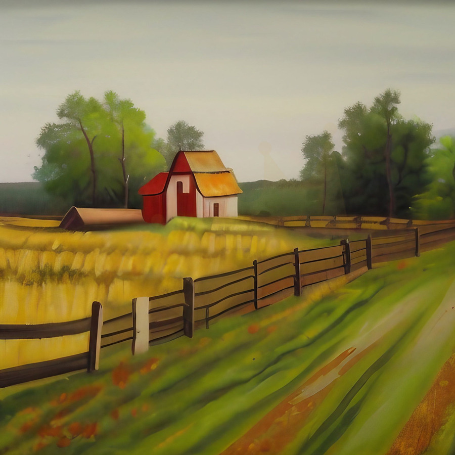 The Rural Oasis. Countryside.  Print