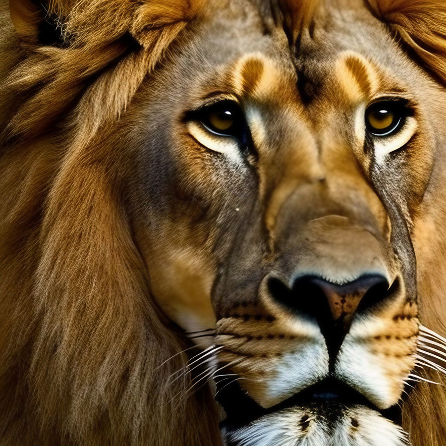 The Hunt. Lion  Print