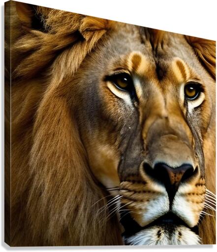 The Hunt. Lion Canvas Print