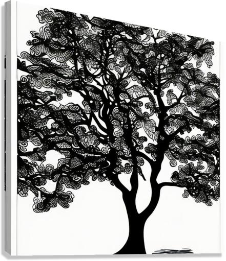 Tree of Life - Line Art Canvas Print