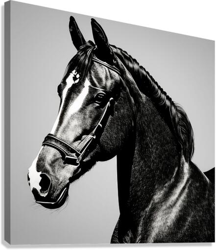 Sinbad. Horse. Line Art. Canvas Print