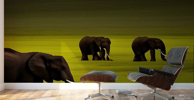 Serene. Elephants Wall Murals