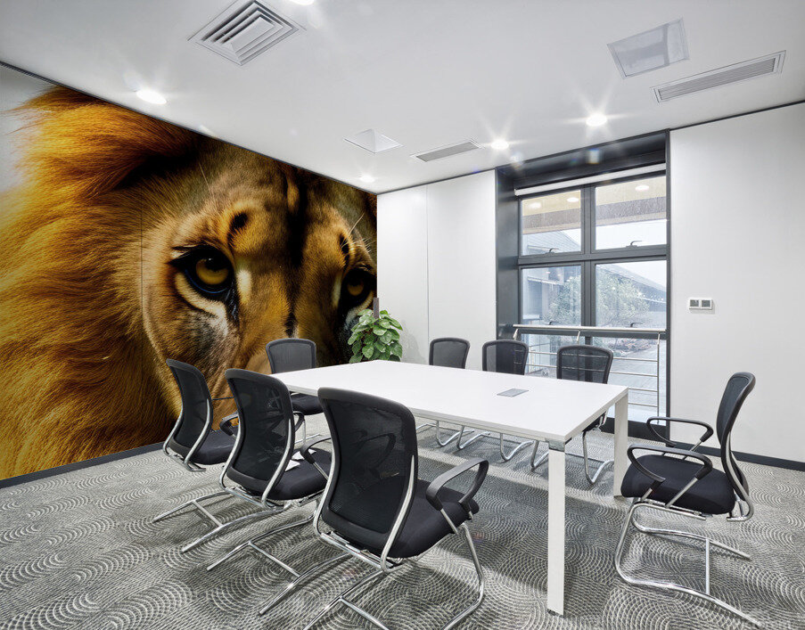 One Glance. Lion Wall Printing