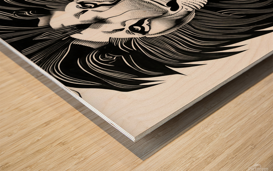 Leo. Horse. Line Art. Wood print