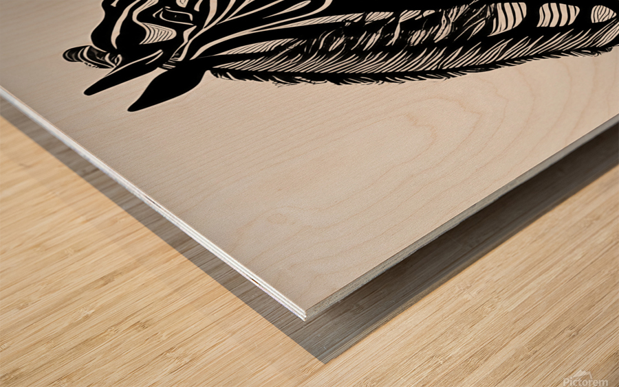 Jackson. Black Stallion. Wood print