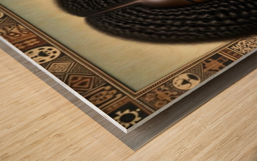 Black Mona Lisa Wood print